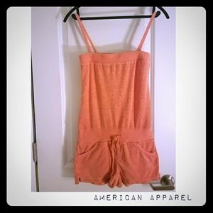 American Apparel - Orange terry cloth romper